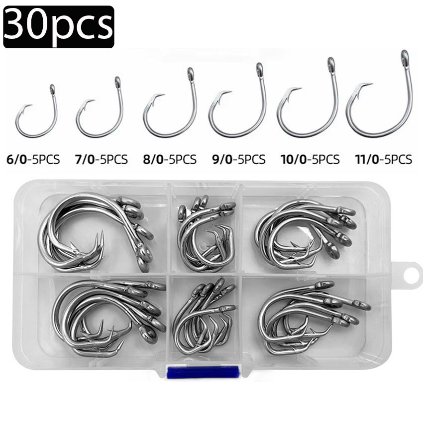 30pcs/box Fishing Hooks Stainl - Fishing Hook Circle 评论和价格