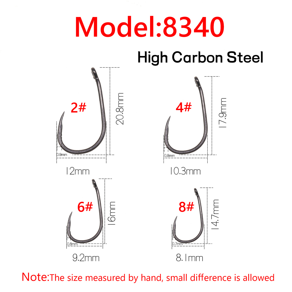 50PCS Matt Black Carp Fishing  - Fishing Hook Barbless 评论和价格