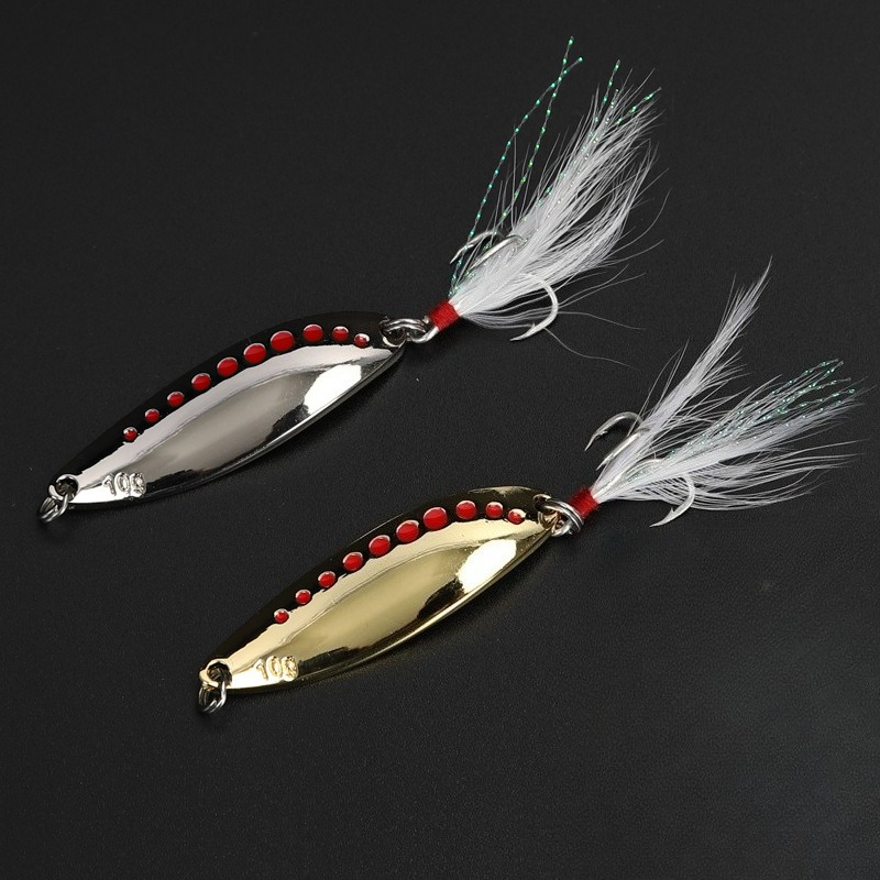 1pcs 5g-20gMetal Spinner Spoon - Fishing Hook Treble 评论和价格