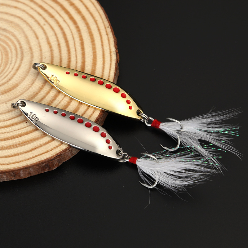 1pcs 5g-20gMetal Spinner Spoon - Fishing Hook Treble 评论和价格