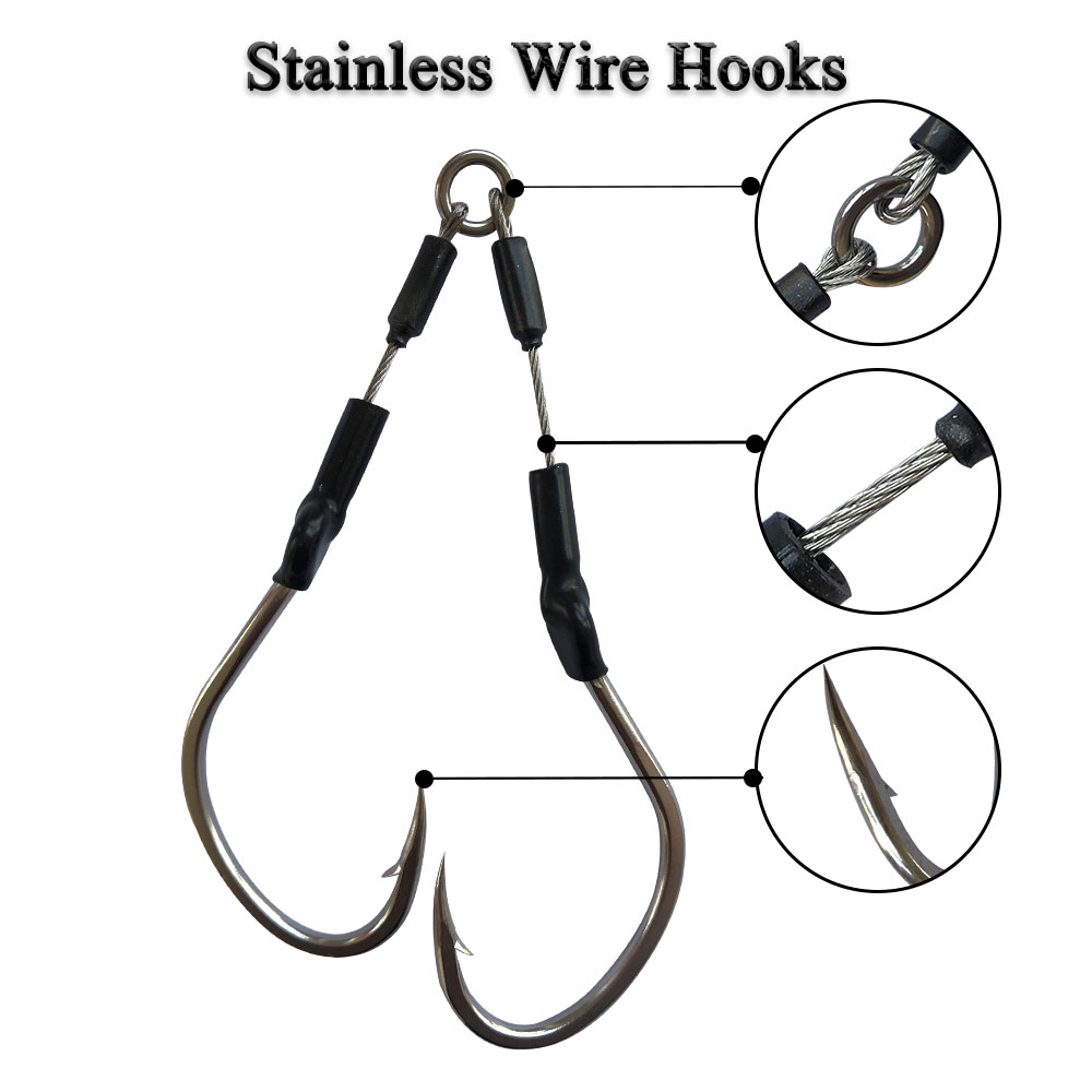2pairs/bag Slow Fast Jigging H - Fishing Hook Assortment 评论和价格
