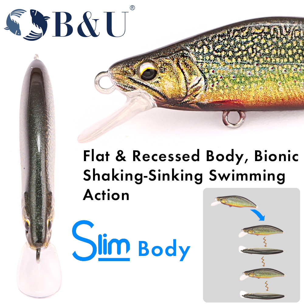 B&U Trout Pattern Hard Bait Si - Fishing Hook Treble 评论和价格