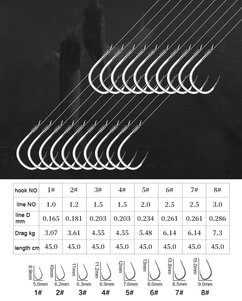 10 pair Fishing Hooks With Tip - Fishing Hook Assortment 评论和价格