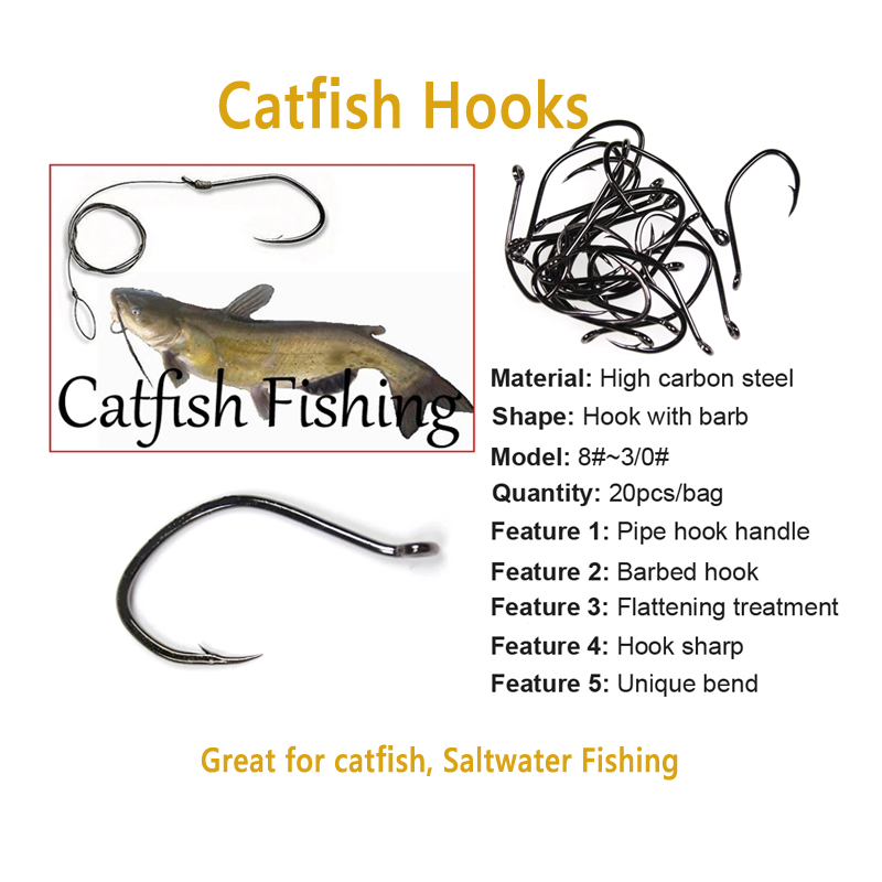 Wifreo 20pcs V Shape Catfish H - Fishing Hook Offset 评论和价格