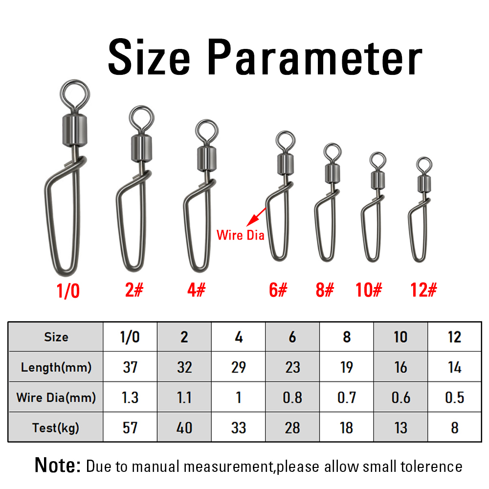 20PCS #12 -1/0 Rolling Swivel  - Fishing Hook Stainless Steel 评论和价格