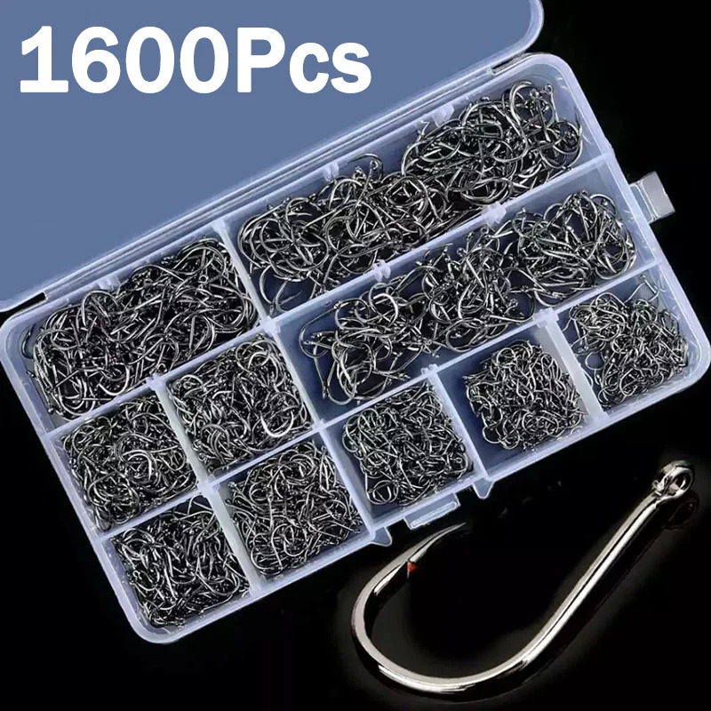 50-1600Pcs/BoxFishing Hooks Ca - Fishing Hook Barbless 评论和价格