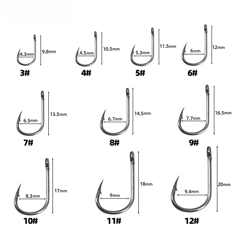 50-1600Pcs/BoxFishing Hooks Ca - Fishing Hook Barbless 评论和价格