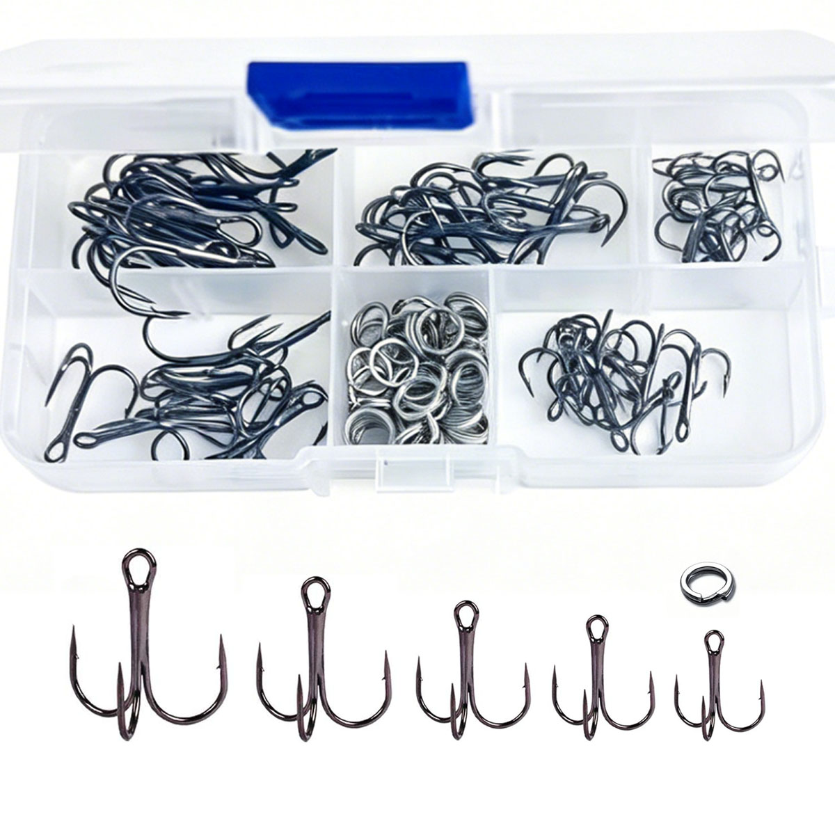 50/100pcs/box Fishing Treble H - Fishing Hook Circle 评论和价格