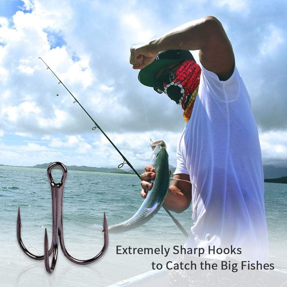 50/100pcs/box Fishing Treble H - Fishing Hook Circle 评论和价格