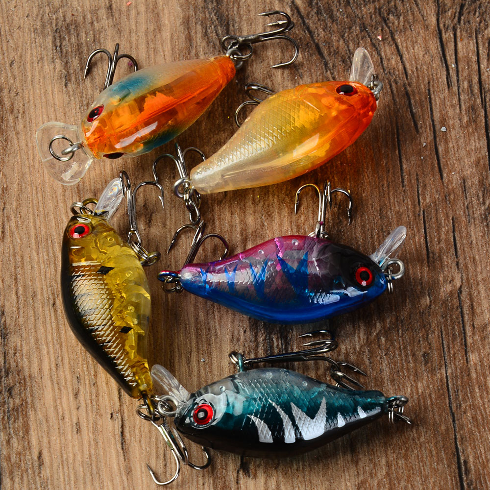 5pcs Floating Crankbaits Bait  - Fishing Hook Treble 评论和价格