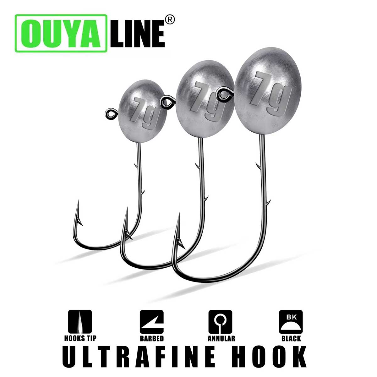 Jig Head Hook 1X Rockfish Ajin - Fishing Hook Offset 评论和价格