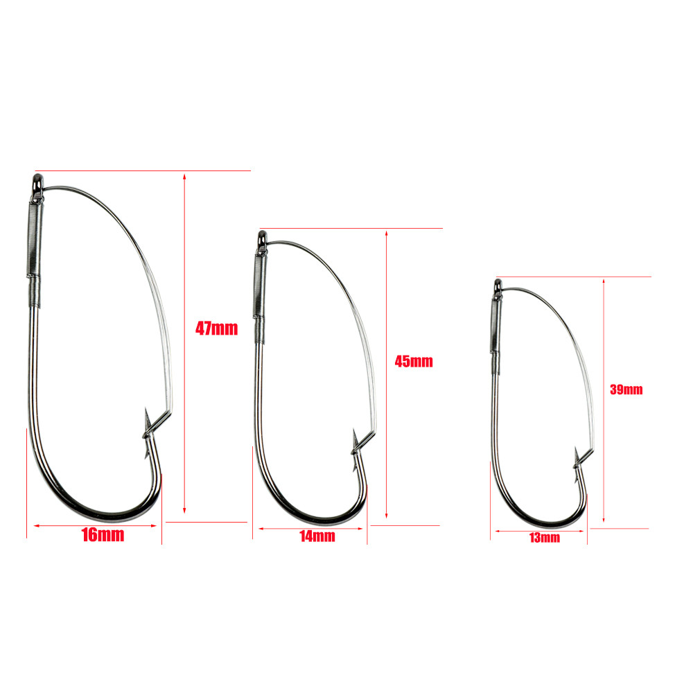 10Pcs/box Fishing Wacky Weedle - Fishing Hook Weedless 评论和价格